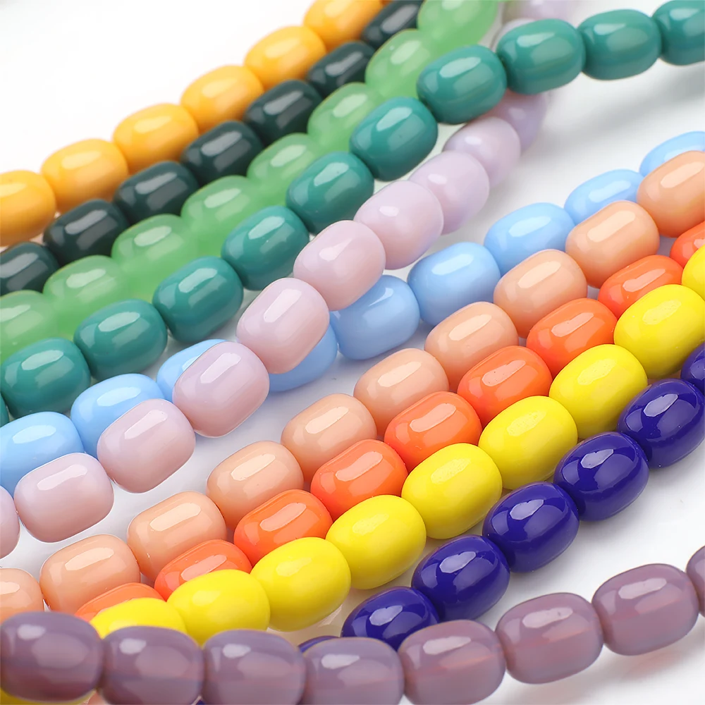 35pcs 8x10mm Crystal Glass Beads Cylindrical Loose Spacer Beads For Jewelry Making DIY Handmade Bracelets Jewelry Accessories