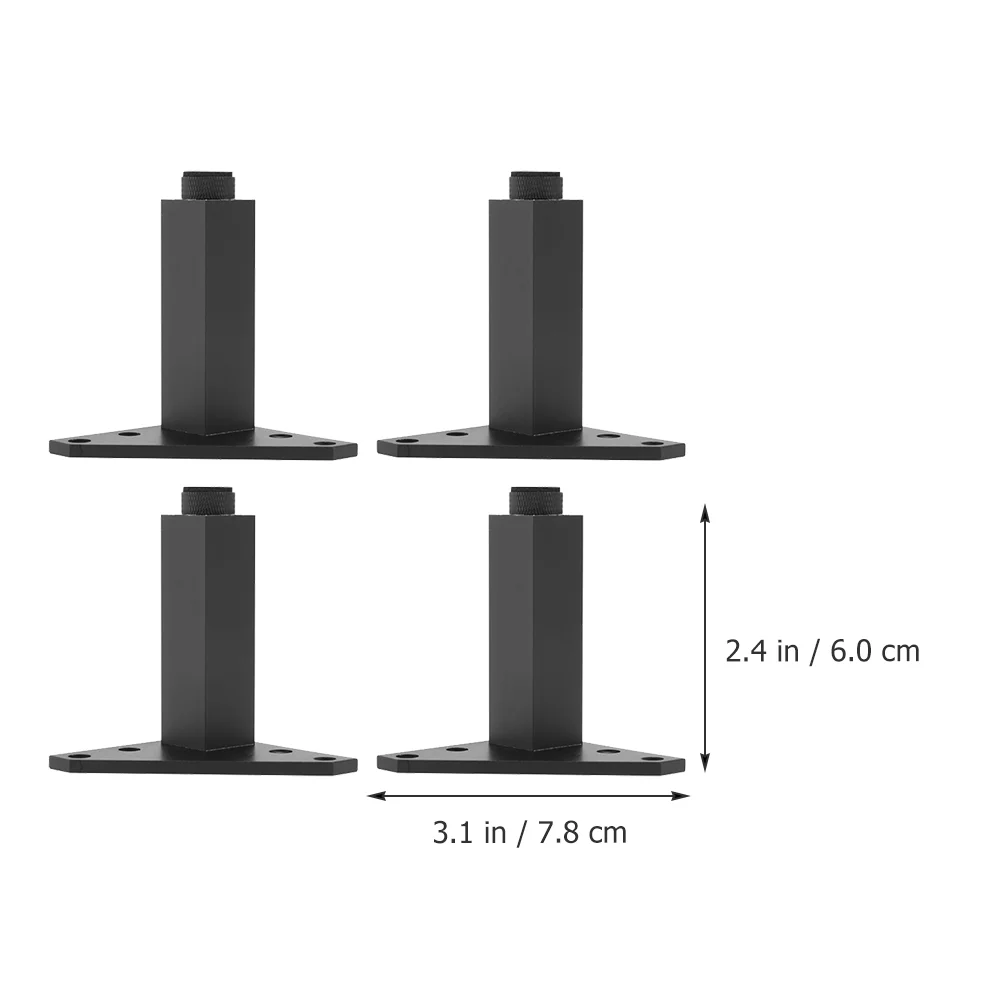 4-teilige verstellbare Füße, Metall-Möbelbeine, Ersatz für Schreibtisch, Badezimmer, Schrank, Couch, Fußpolster aus Aluminiumlegierung