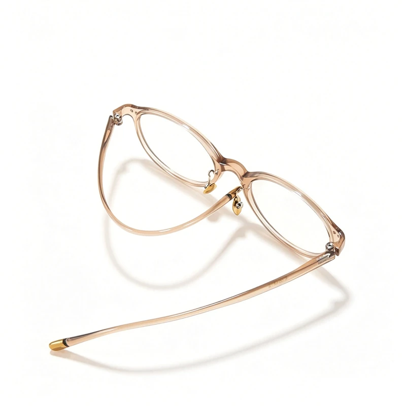 New elliptical plastic steel frame retro art small frame resin photochromic reading sun flat mirror astigmatism customization