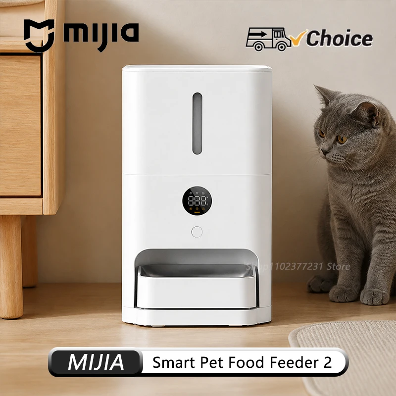 NEW Mijia Smart Pet Feeder 2 MJWSQ02 HD-large Screen 5L Large Capacity Precise Weighing Spare battery FoodShortage Remind CN