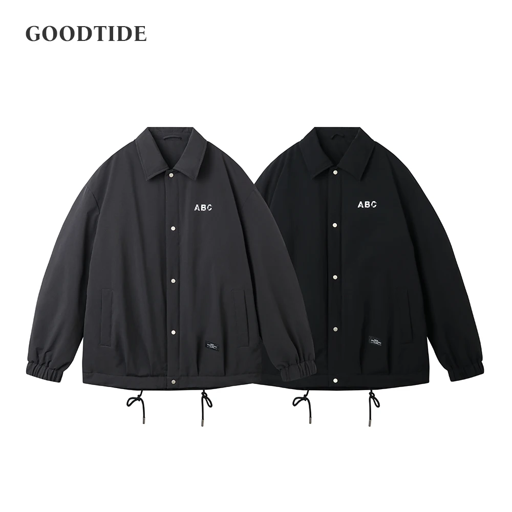 

Fashionable Men's 90 Duck Down Down Jacket 2025 Winter New Lapel Loose ABC Letters Embroidered Top Jacket