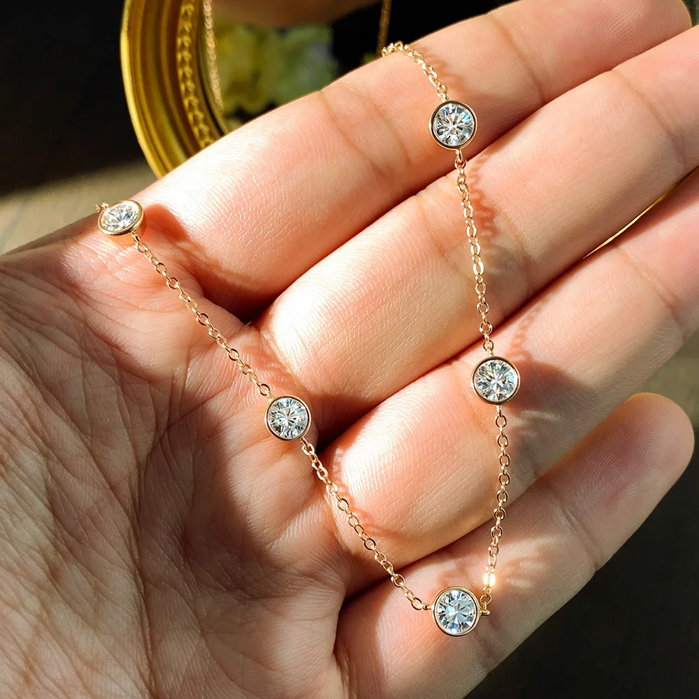 

KNOBSPIN 2.5ct Moissanite Necklaces for Women Wedding Jewelry s925 Sterling Silver plated 18k GRA Authentic Moissanite Necklace