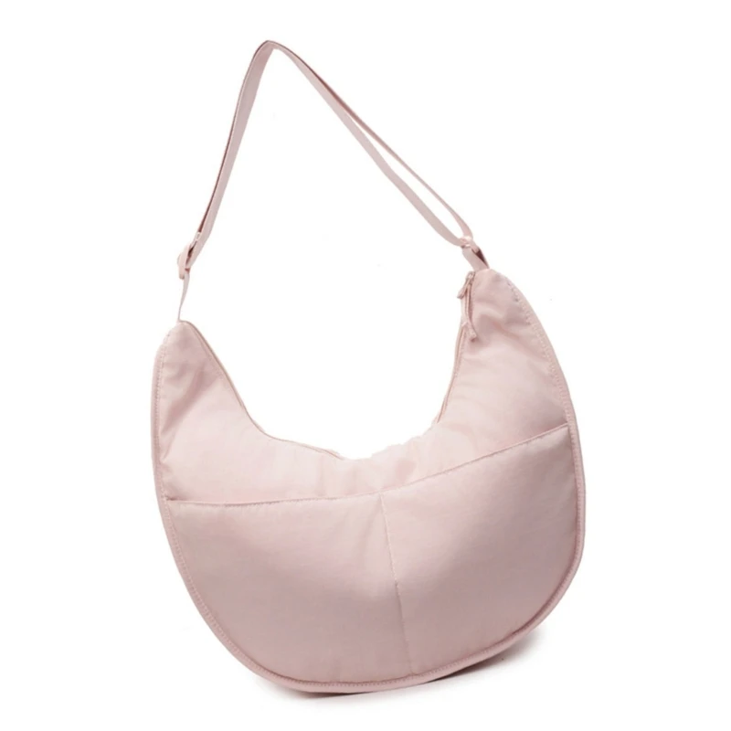 

652F Women Shoulder Bag Korean Styles Dumplings Bag Nylon Bag Large Capacity Crossbody Bag Students School Bag