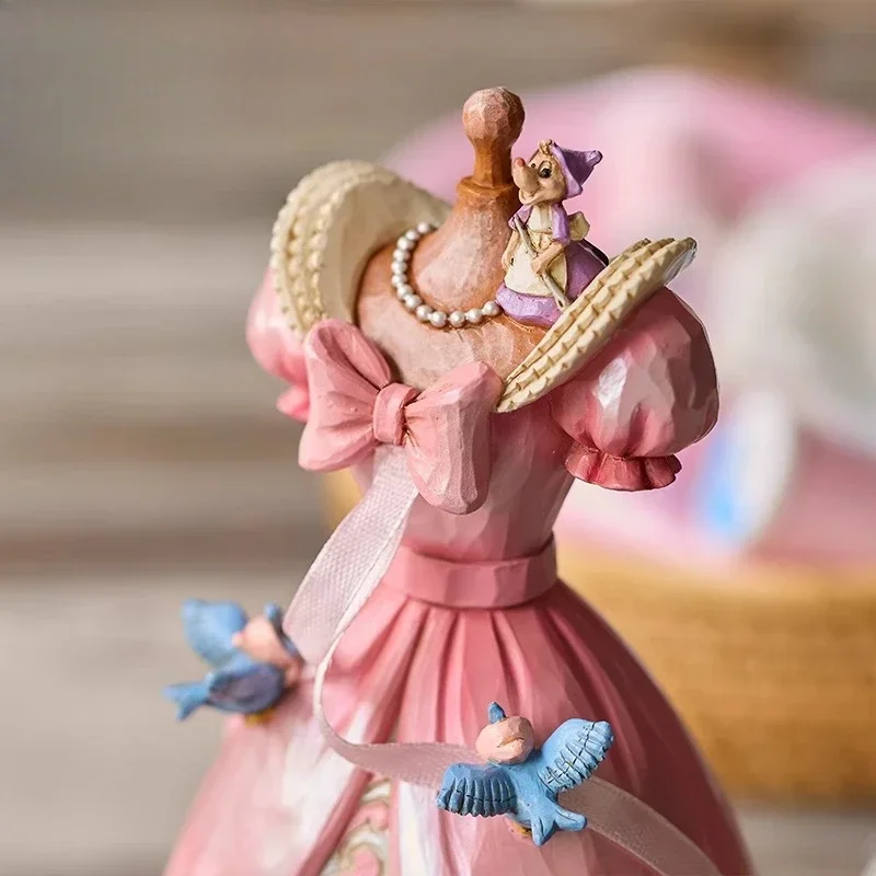 Pink dress group ornament Cinderella music box figure birthday gift