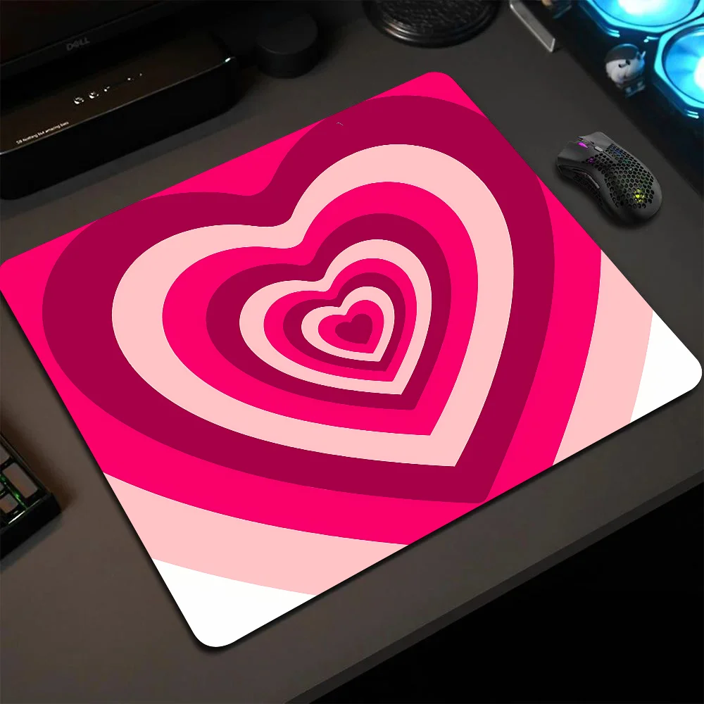 

Love Heart Aesthetic Mousepad Small LockEdge Mouse Pad For Gamers Computer Desk Pad Rectangular Anti-slip Rubber