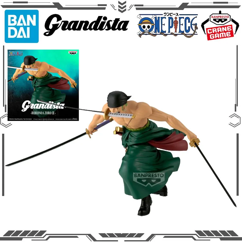 

Bandai Original Grandista One Piece Anime Figure Roronoa Zoro Action Figure Toys for Boys Girls Gift Collectible Model Ornaments