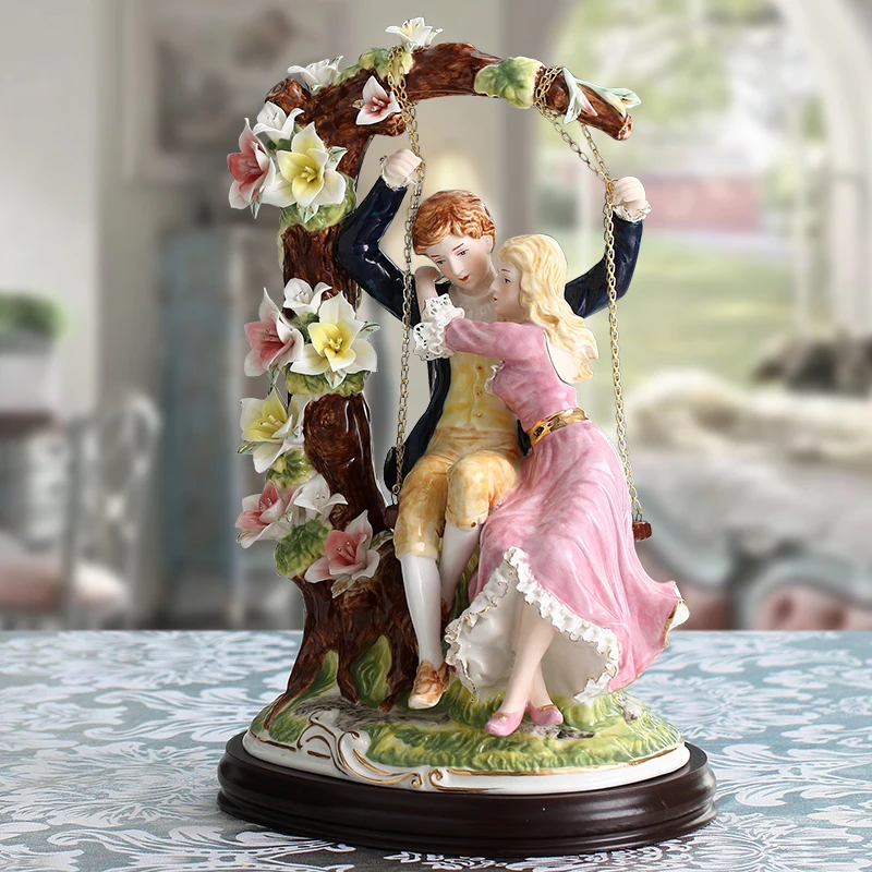 European-style British couple ornaments figures porcelain dolls ceramic crafts boutique villa living room decorations