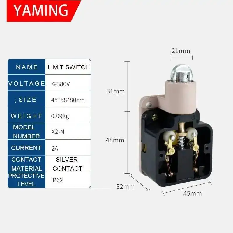 2pcs X2-N Limit Switch Lift Elevator Parts 380V 2A CNC Travel Micro Switches For Small Machine Tools LX-X2/N
