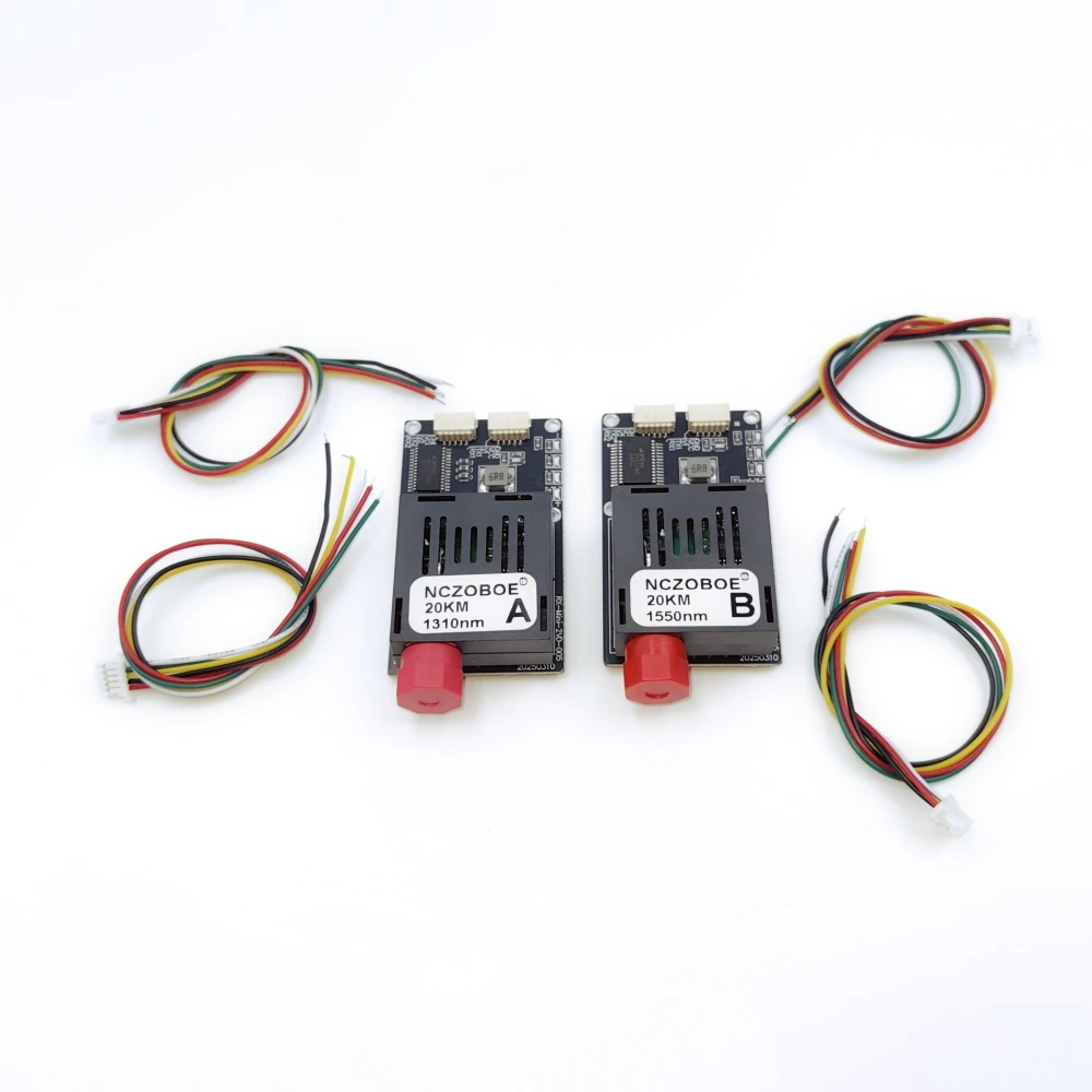 NCZOBOE 2 Cvbs Video 80KM TTL Drone-Specific Optical Terminal Equipment  Optical Transceiver Module Kit TX RX