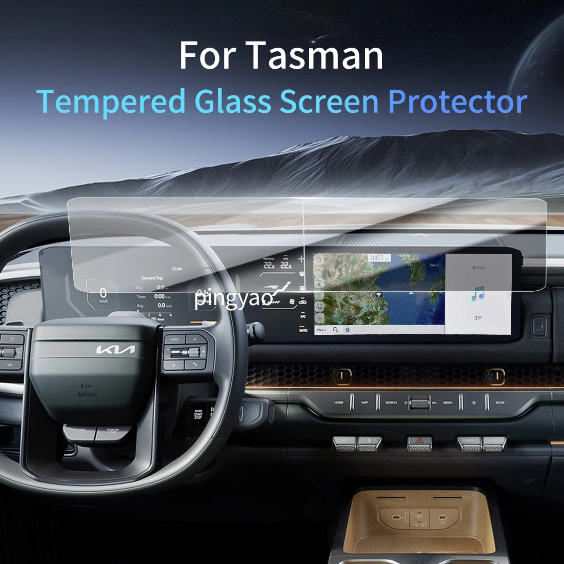 

Car Sticker Screen Protector Navigation Display Tempered Glass Protective Film Car Accessories Vehicle For 25 Kia Tasman