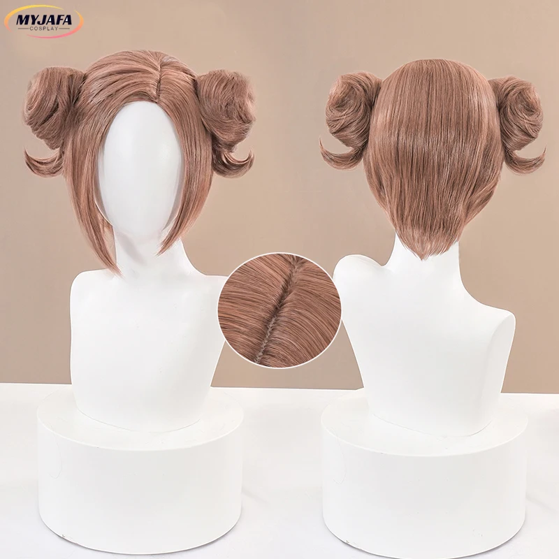 Komatsu Nana Peruca Cosplay Castanha Curta com Bolos, Cabelo Sintético Resistente ao Calor, Boné Anime, NANA