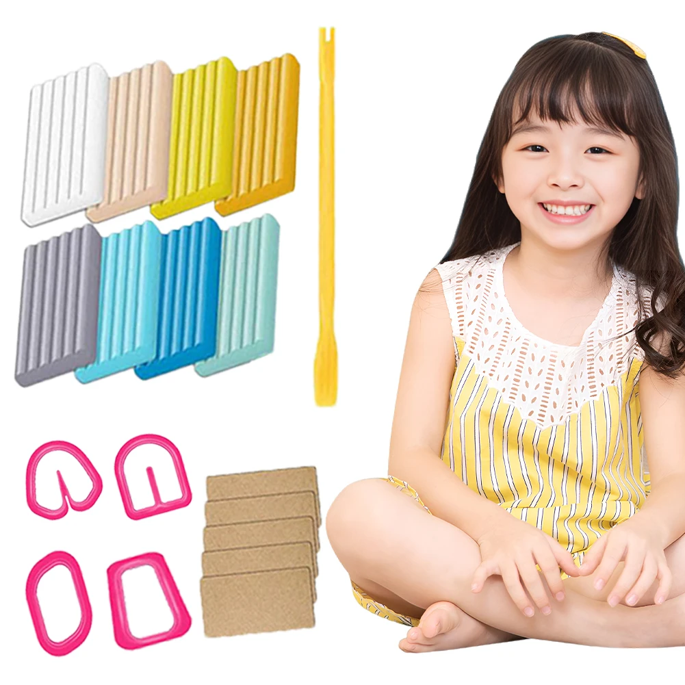 

24 Colors Polymer Clay Modeling Clay Non-Toxic DIY Art Craft Clay Kit Modeling Baking Clay Starter Kit for Jewelry Making