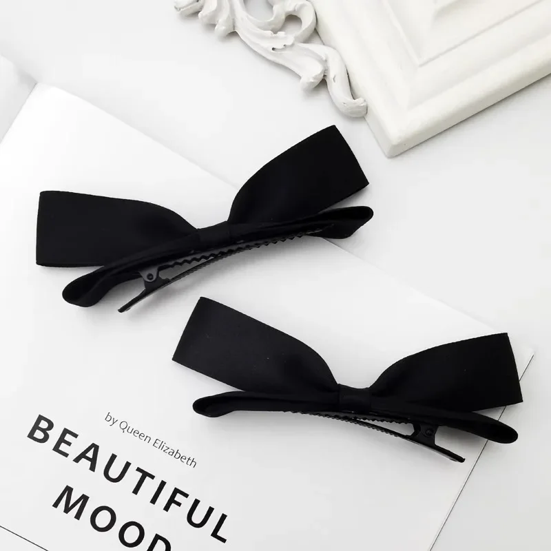 Cute Stereoscopic Pink Black Bow Hairpin Hair Side Clips for Women Girls Child Kids Headband for Hair Accessories Headwear