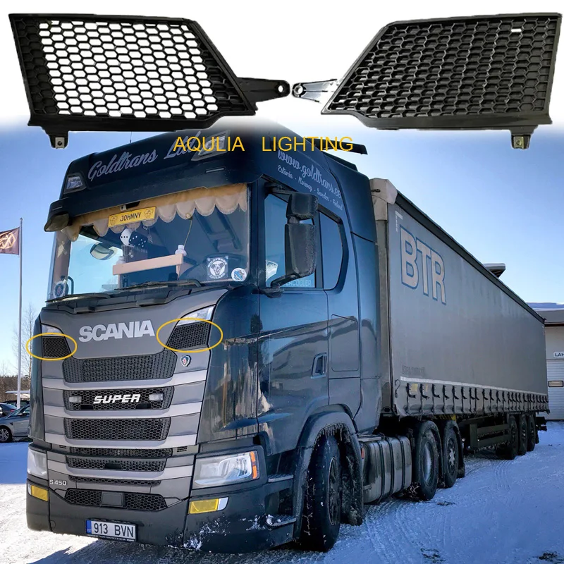 

2PCS Left And Right Grille Fit For SCANIA R650 S730 S500 Front Decoration Cover Panel 2307647 2307649