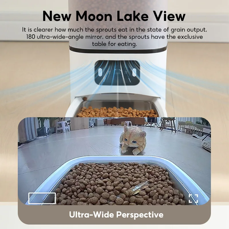 MeeGoo 6L Smart Pet Feeder Wi-Fi Camera Remote Control Timed Feeding Auto Food Dispenser Cats Dogs