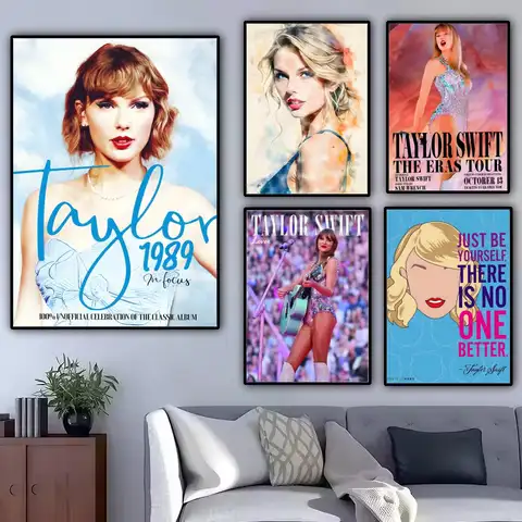 Pop Singer T-aylor s-wift Painting Calligraphy Canvas Poster: Crease Free Waterproof Durable All Space Wall Decor