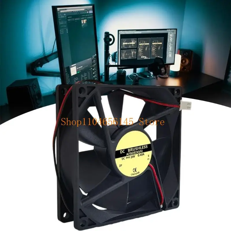 652F AFB0924VH 9025 24V 0.4A Cooling Fan 90x25mm 81.47CFM Brushless Double Bearing 3500RPM for Computer Case Server