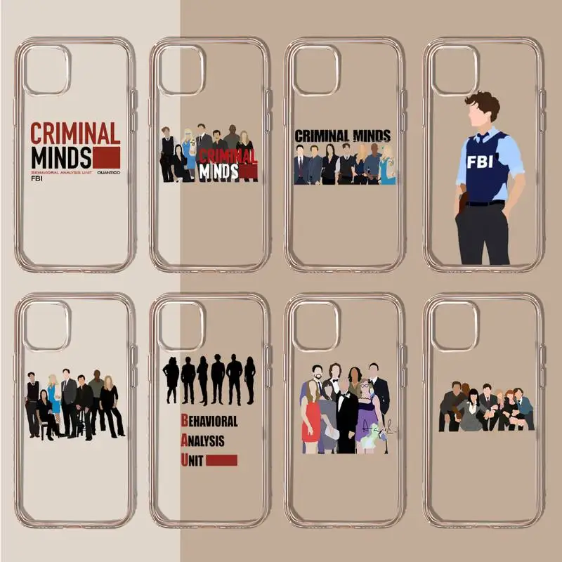 Criminal mind tv show Phone Case Transparent soft For iphone 11 13 12 14 15 pro max mini plus