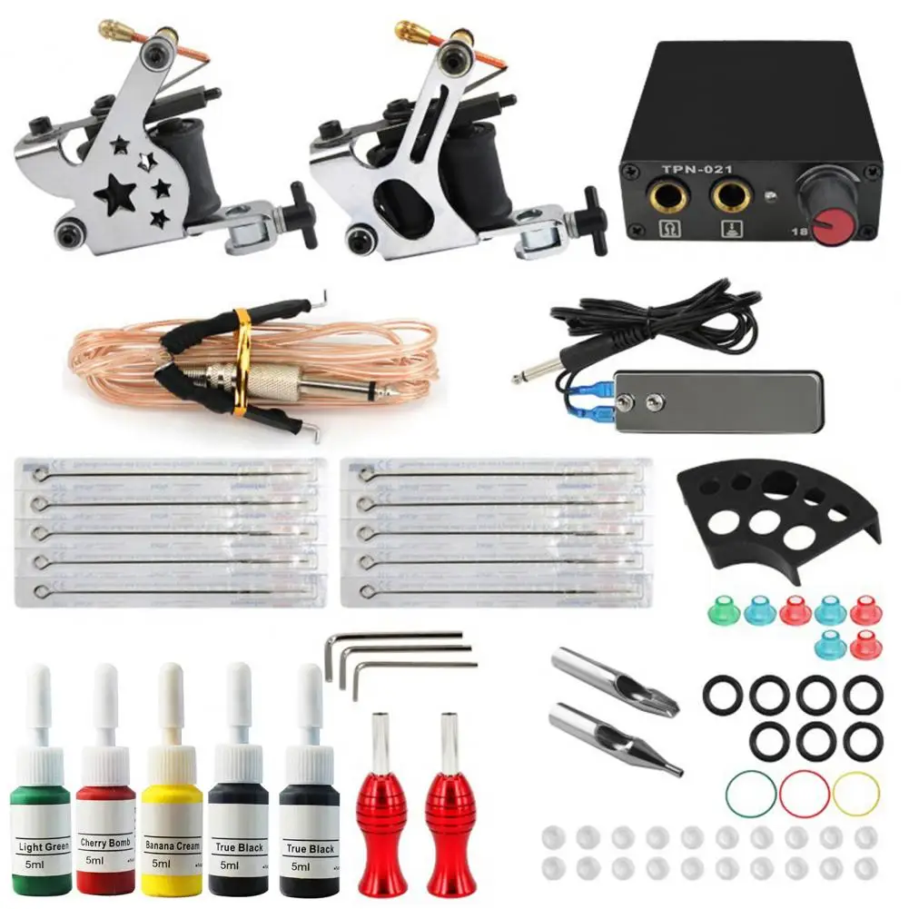 

Complete Tattoo Machine Kits Tattoo Power Supply Rotary Pen With Cartridge Needles Permanent Make-up Machine For Tattoo Body Art