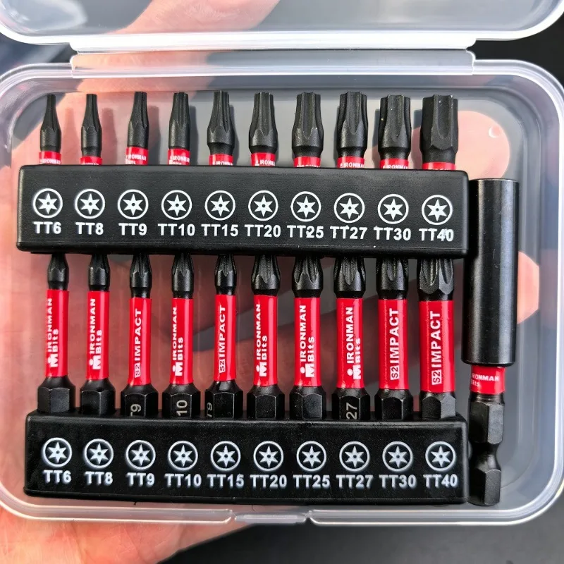 

21-Piece Plum Blossom Perforated Metric Imperial Hexagonal Batch Set S2 Black Color Ring Impact Resistant Batch