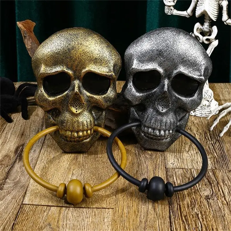 E8BD 3D Skull Door Knocker Wall Hanging Decoration Gothic Skeletons Head Skull Art