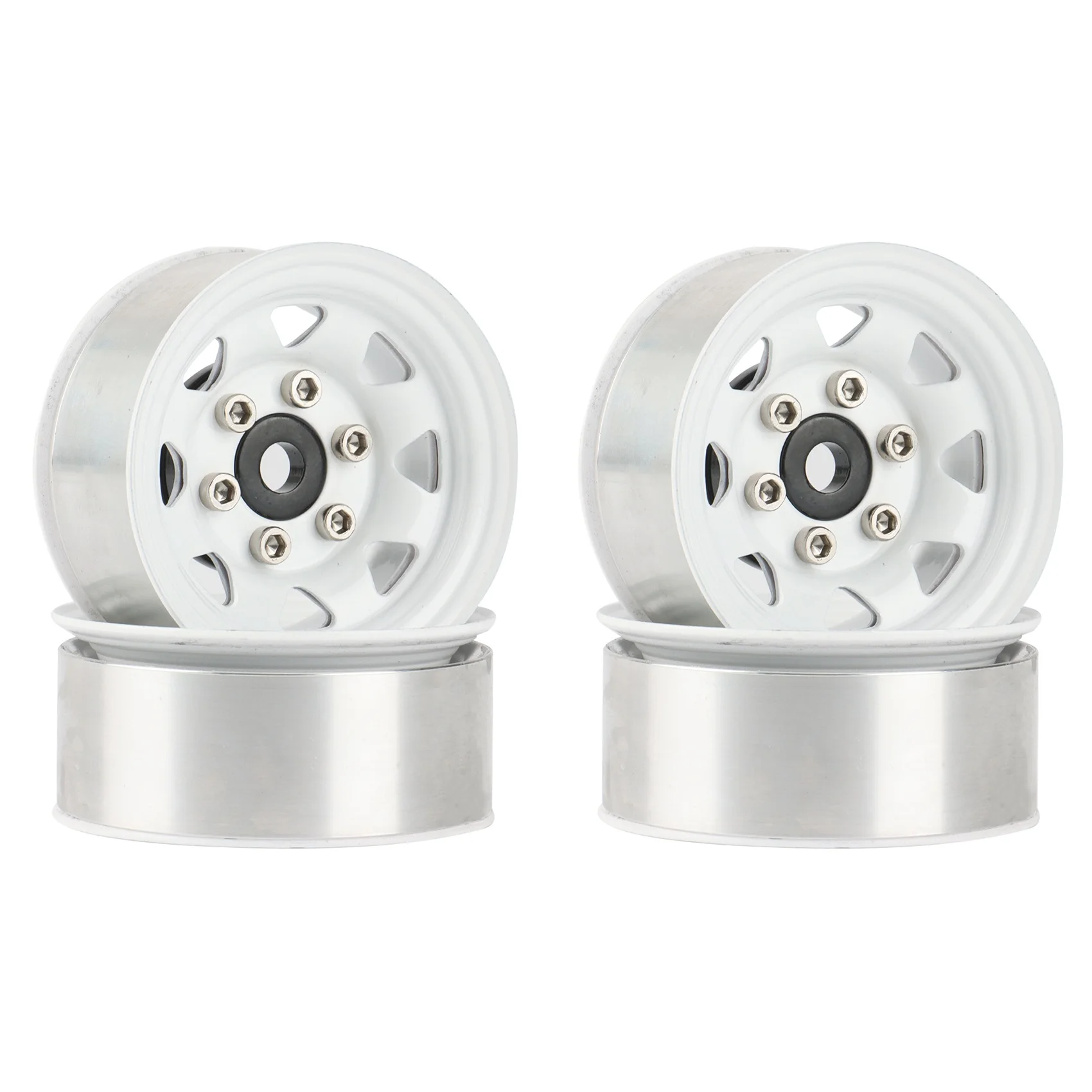 【CYBER MONDAY】4PCS 1.55 Metal Beadlock Wheel Rim Hub for 1/10 RC Crawler Car Jr 90069 D90 CC01 LC70 MST,1
