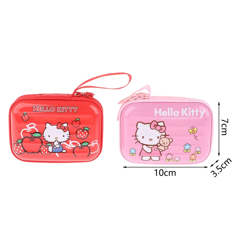 Kawaii Sanrio Hello Kitty Data Cable Charger Storage Bag Girl Cartoon Portable Travel Mini Zipper Makeup Bag regali di festa