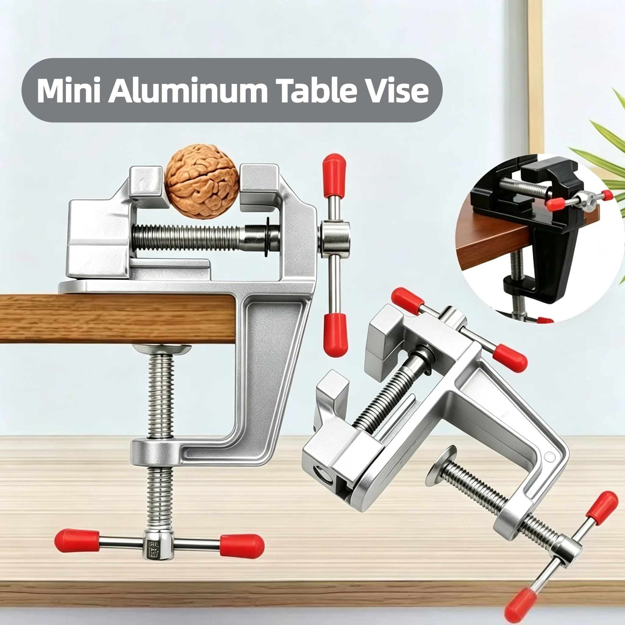 Mini Jeweler Bench Vise 35mm Aluminum Alloy Universal Table Clamp Vice Base Hardware Tool For Woodworking Drilling Craft Fixing