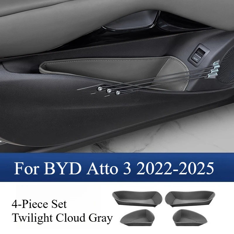 Door Storage Pocket Door Slot Mat Non-slip Noise Reduction Mat For BYD Atto 3 2022-2025 Interior Products Body Kits Accessories