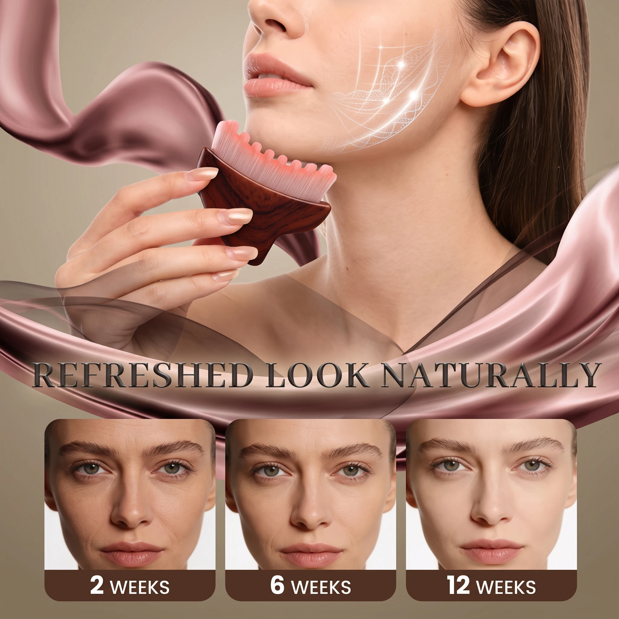 Face & Chin Sculpting Brush Portable Skin Contour Massager for Face Lymphatic Contour Massager Brush Facial Massage