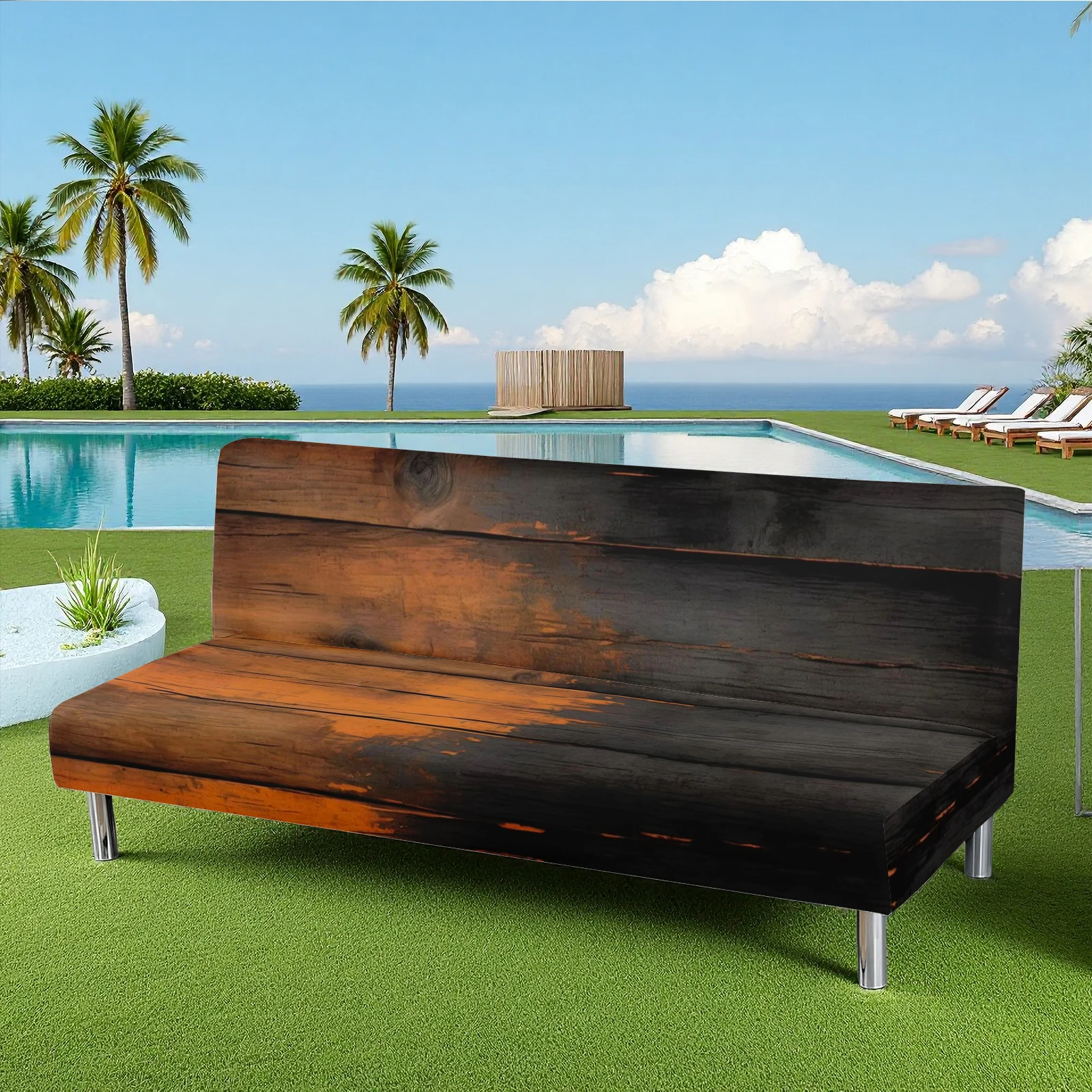 

Industrial Rust - Effect Summer Outdoor Sofa Bed Cover, Stretchable Elastic Fit, Machine - Washable, Deform