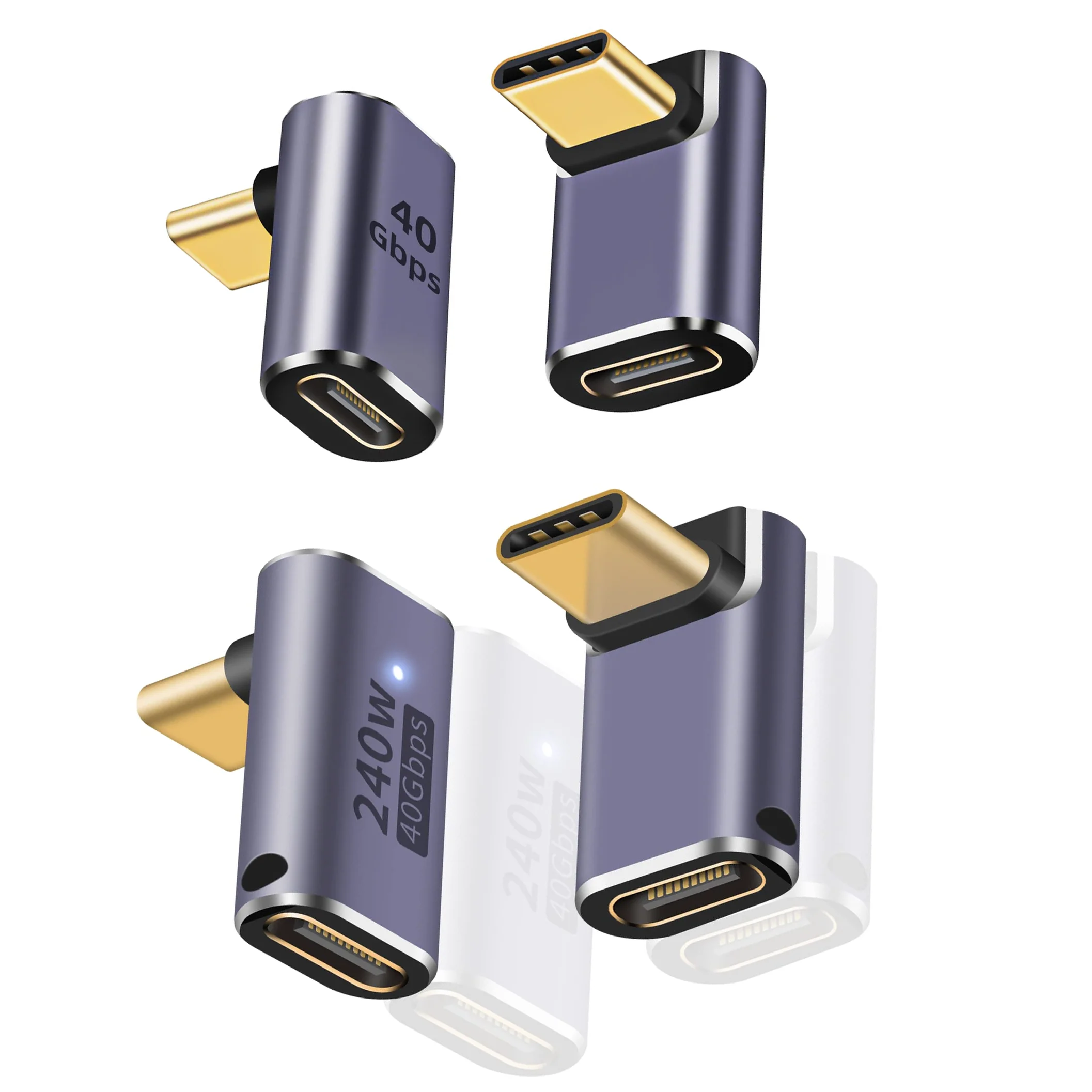 

90 Degree USB C Male to Female Adapter 100W 240W 8K 40Gbps Thunderbolt 4 Compatible Type-C Extender for MacBook pro Phone Tablet