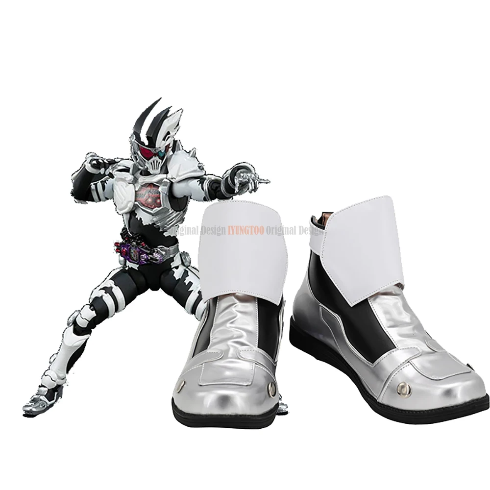 

Kamen Rider Genm SHF LV0 EA exaid Cosplay Boots Silver Shoes Custom Made for Unisex