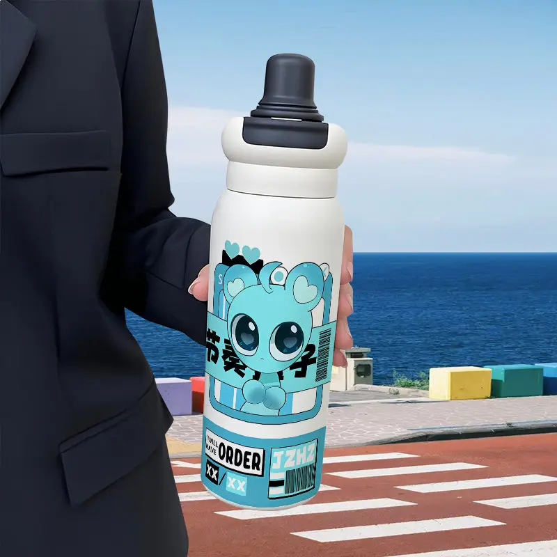 

Portable Sprunki Thermal Water Bottle with Straw Stainless Steel Bottle Keeps Cold and Heat Thermal Mug Water Bottle