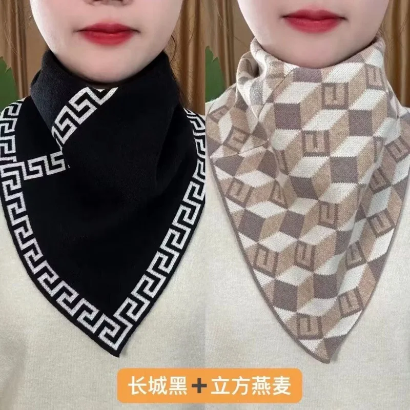 Winter New Triangle Neck Thickened Women's Warm Outdoor Riding Neck Protection Korean Version Versatile Cold proof and Velvet Ne