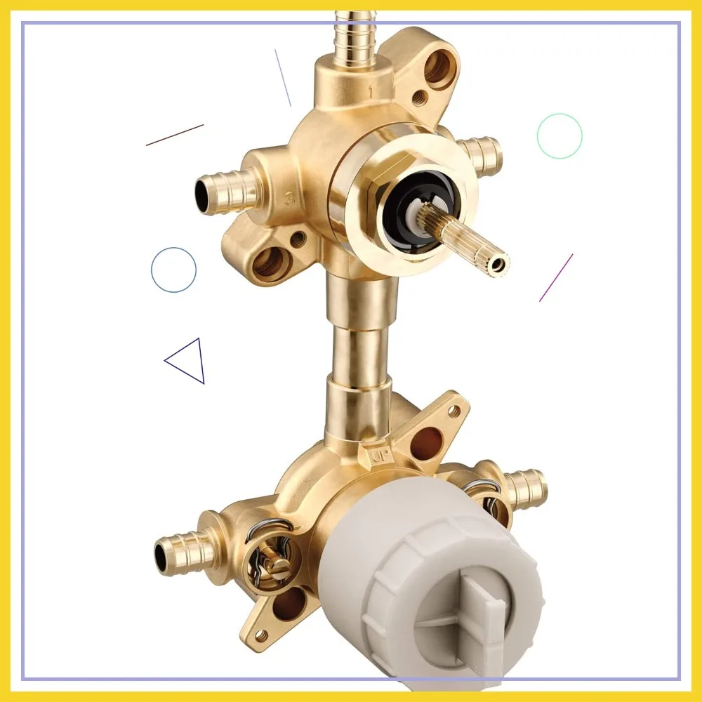 

Многофункциональный душевой клапан (3 или 6 функций) с PEX-соединениями и заглушками для простой установки