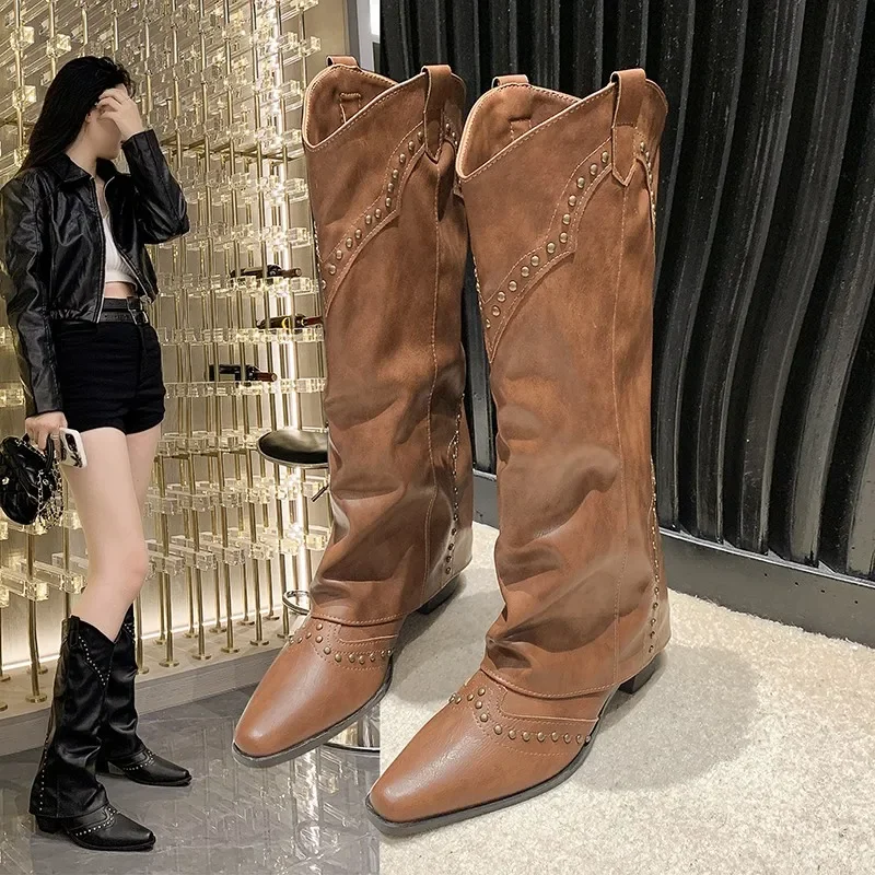 Winter Shoes Woman Thigh High Boots Fashion Back Zippers Long Knight Booties Ladies Thick Sole Girl Shoes