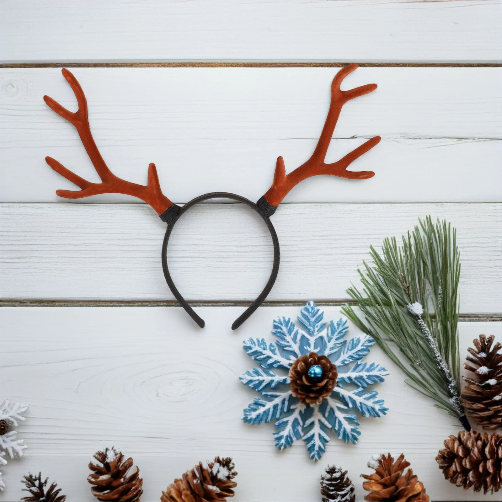 

1pc Antlers Hair Bands Deer Headpiece Brown Fabric Women Girls Christmas Party Headdress Festive Costume Accessories Lightweight