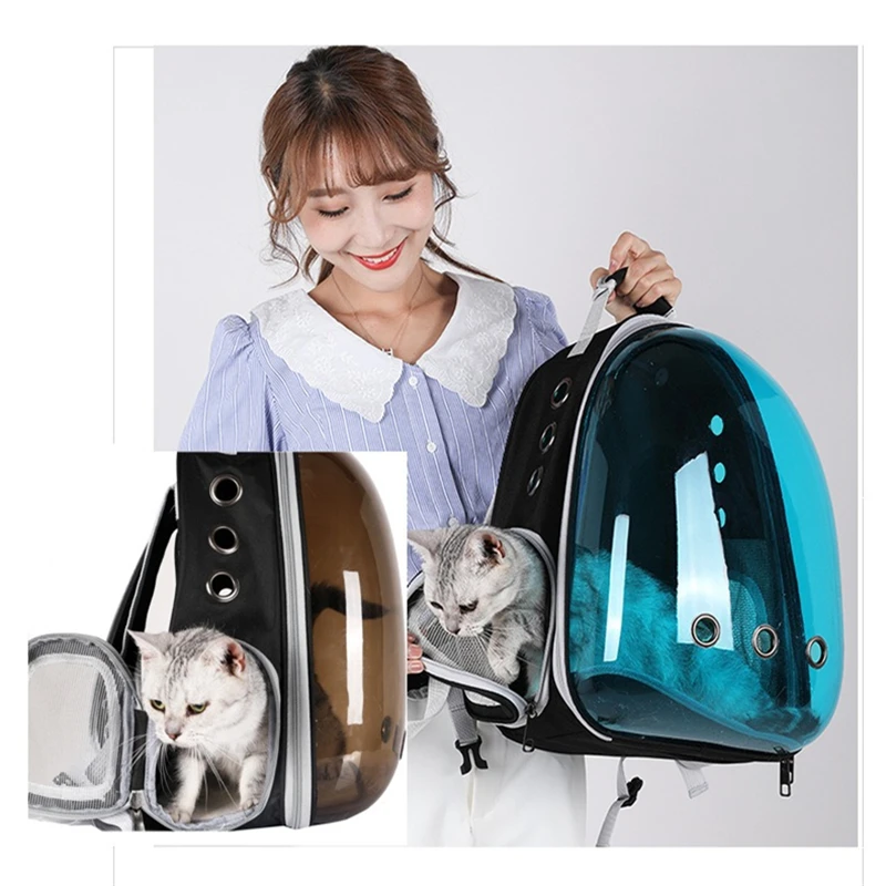 Nesitu Pink Red Blue Black Green Transparent Folding Pet Dogs Carrier Backpack Travel Cat Bag Outdoor Pet Bag Portable M2025