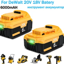 For DeWalt 6.0AH/9.0AH 20V/18V MAX Drill battery replacement DCB200 DCB182 DCB182 DCB201 Rechargeable Power Tool Batteries