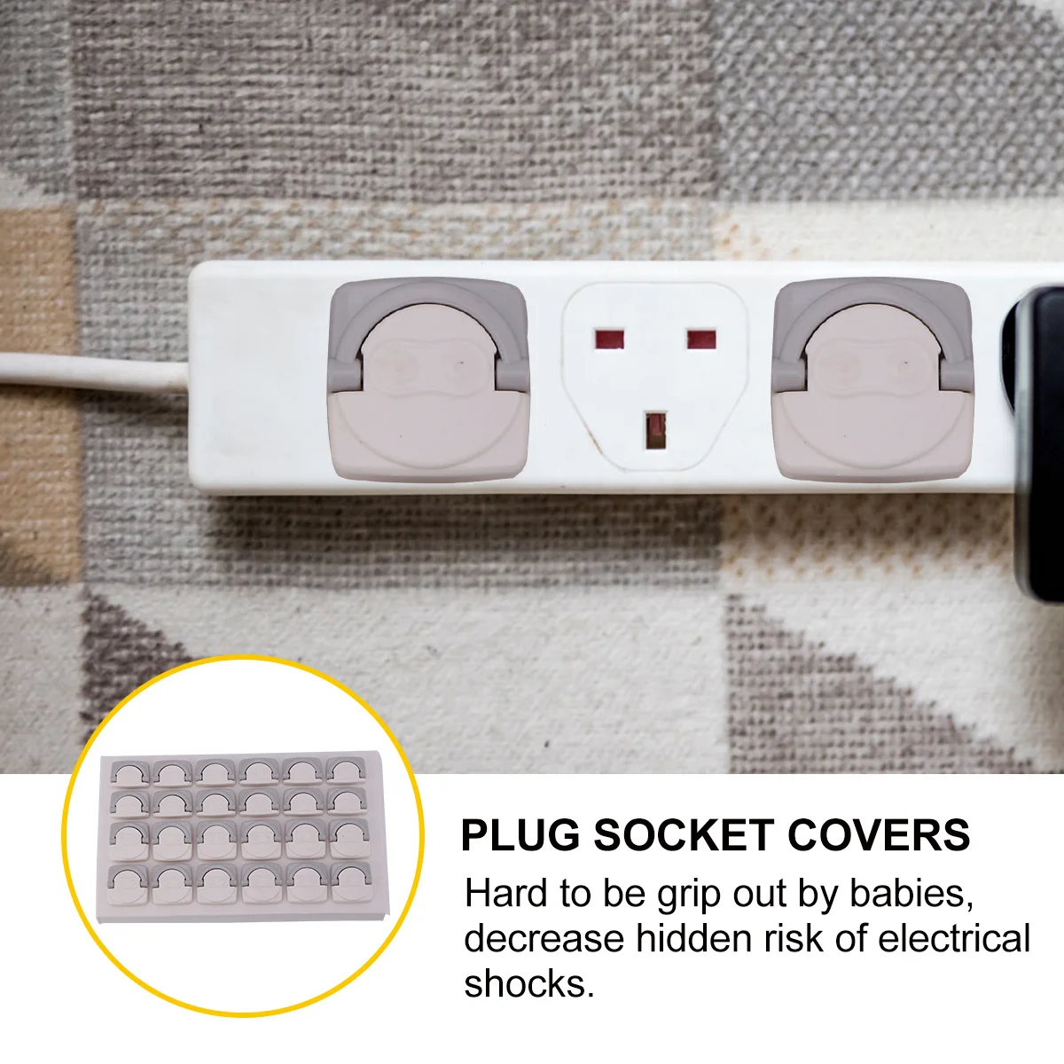 24 قطعة من أغطية مقبس التوصيل البلاستيكي الفاخر مانع مساحة فارغ لأغطية مقبس توصيل حماية سلامة الطفل