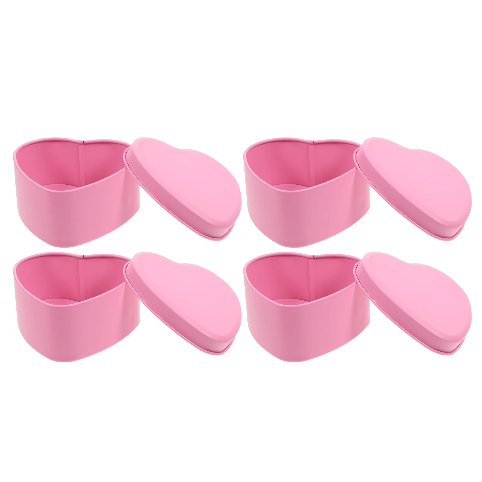 

4pcs Heart Shaped Candy Boxes Elegant Tinplate Storage Wedding Treat Containers Lid Decorative Packaging Gifts