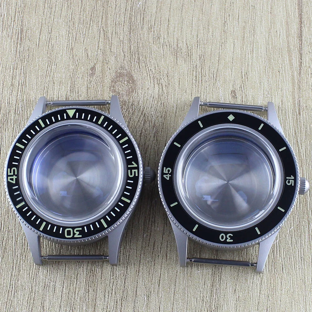 40mm Vintage 50-FATHOS Watch Case Dive Full Luminous Ceramic Bezel AR Bubble Sapphire Crystal For NH35 NH36 NH70 NH72 Movt 20ATM