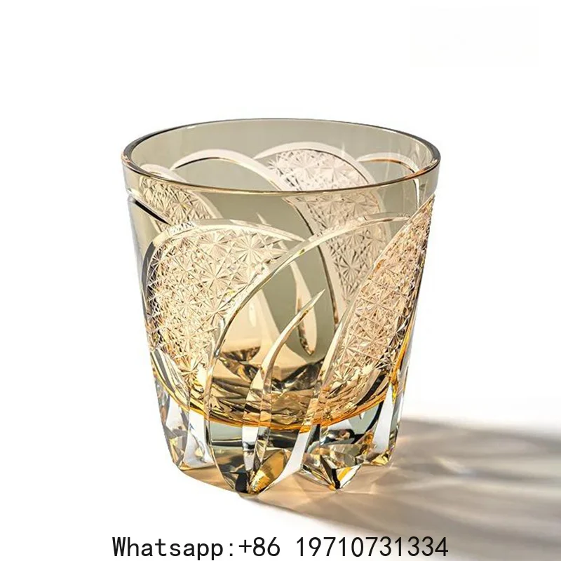 Generic Handcrafted Japanese Cut Crystal Whiskey Glass – K9 Crystal Rock Glass Tumbler in Gift Box