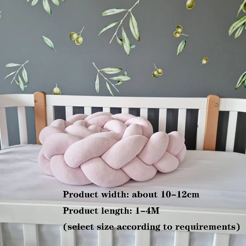 Baby Crib Bumper Thicken Braid Knot Crib Around Cushion Cot Protector Pillows Newborns Room Bedding Decor Room Decoration 1-4m