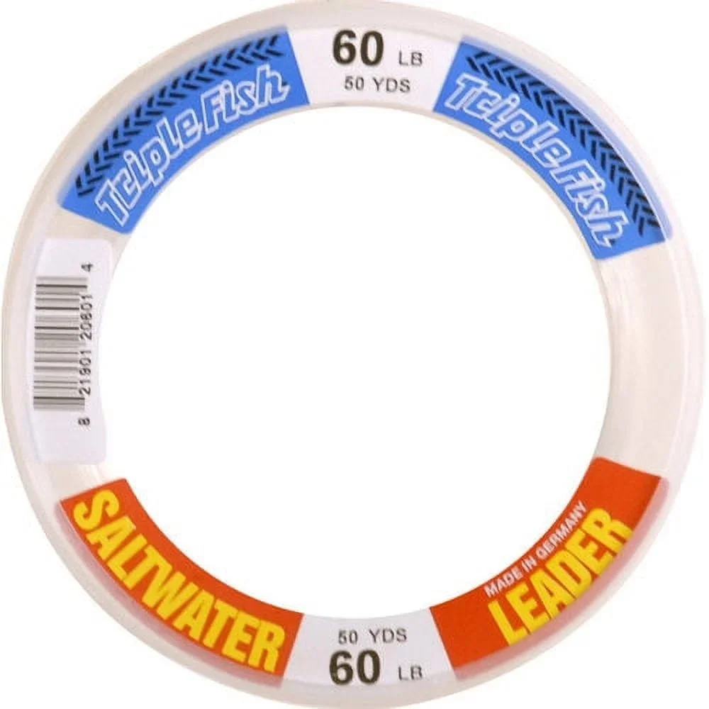 50YD прозрачное моно рыболовное поводковое колесо 50 фунтов, устойчивая к истиранию леска для морской рыбалки, почти невидимая, подводная, прочная