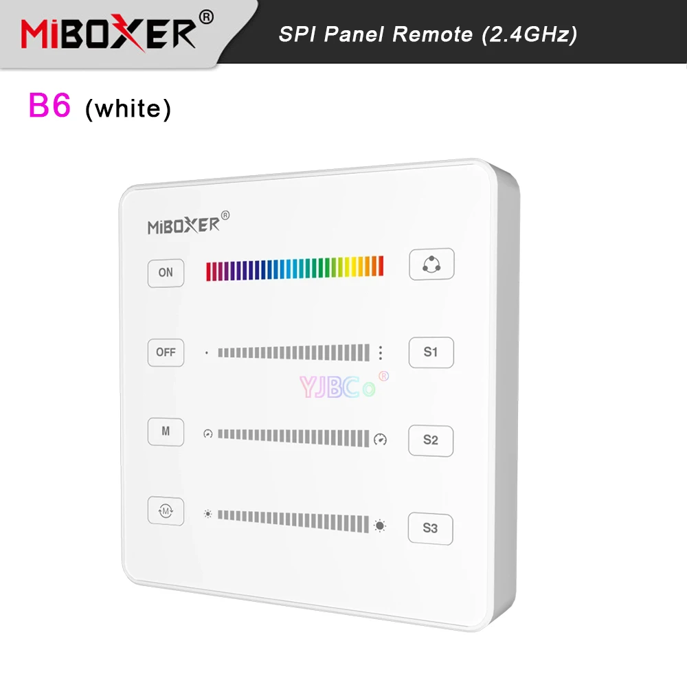 Miboxer B6 2.4G SPI Panel Remote 3V Single color/RGB/RGBW IC Pixels Dimmer Switch for WS2811 WS2812 WS2815 LED strip Controller
