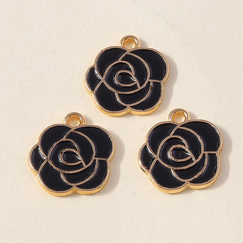 20 Stück modische, farbenfrohe Emaille-Blumen-Anhänger für die Schmuckherstellung, geeignet für Ohrringe, Halsketten, Armbänder und DIY-Bastelarbeiten. – Detail 17