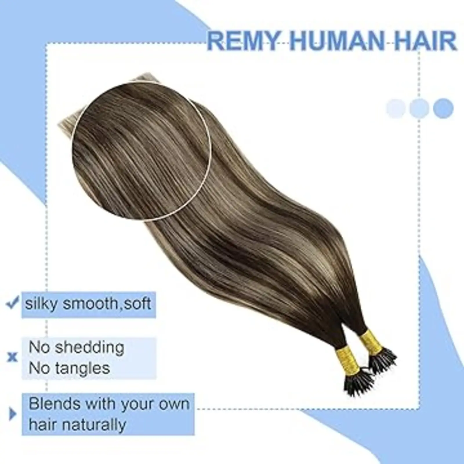 YoungSee Remy Hair Nano Ring Tip Micro Beads For Human Hair Extension Pre-bonded Nano Tip Hair Extensions 14-24inch 50G-100G