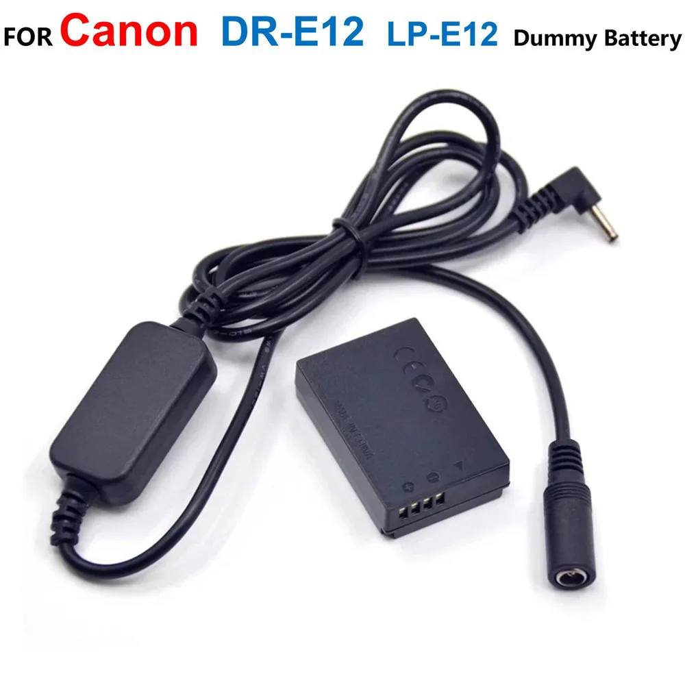 

DR-E12 DC Coupler LP-E12 Dummy Battery+12V-24V Step-Down Power Cable For Canon EOS M M2 EOS-M50 EOS M10 M50 M100 Cameras